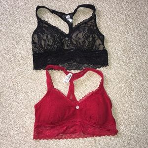 Set of 2 DKNY lace bralettes